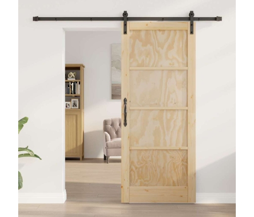Bīdāmās Durvis Ar Aparatūras Komplektu 83X202 Cm Cietā Koka Priede Vidaxl