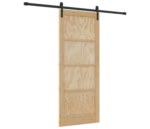Bīdāmās Durvis Ar Aparatūras Komplektu 83X202 Cm Cietā Koka Priede Vidaxl