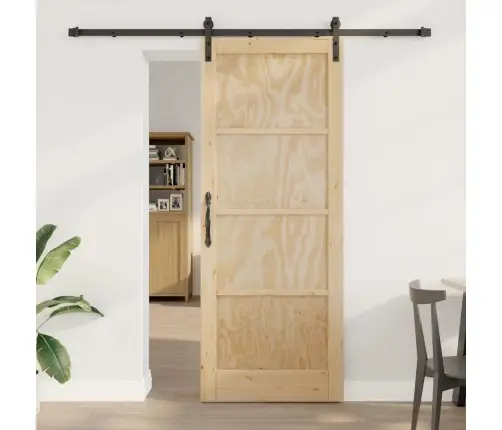 Bīdāmās Durvis Ar Aparatūru 83X211 Cm Cieta Priedes Vidaxl