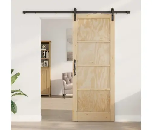 Bīdāmās Durvis Ar Aparatūru 83X211 Cm Cieta Priedes Vidaxl