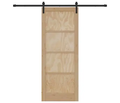 Bīdāmās Durvis Ar Aparatūru 83X211 Cm Cieta Priedes Vidaxl