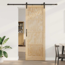 Slīdošās Durvis Dabīga Un Melna 83 X 232 Cm Vidaxl
