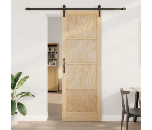 Bīdāmās Durvis Ar Detaļu Komplektu 83X232 Cm Cietā Ģipša Priedē Vidaxl