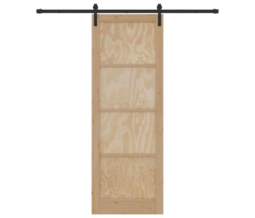 Bīdāmās Durvis Ar Detaļu Komplektu 83X232 Cm Cietā Ģipša Priedē Vidaxl