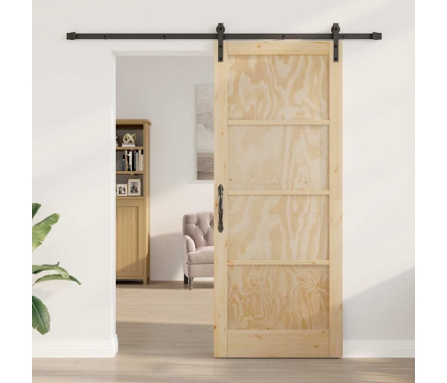 Bīdāmās Durvis Ar Aparatūras Komplektu 86X211 Cm Cieta Koka Priede Vidaxl