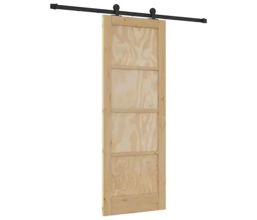 Bīdāmās Durvis Ar Aparatūras Komplektu 73.5X198.5 Cm Masīvkoka Priežu Vidaxl