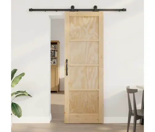 Slīdošās Durvis Dabīgs Un Melns 73,5 X 211 Cm Vidaxl