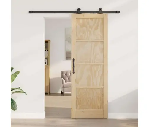 Slīdošās Durvis Dabīgs Un Melns 73,5 X 211 Cm Vidaxl