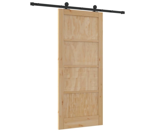 Bīdāmās Durvis Ar Aparatūras Komplektu 86X198.5 Cm Cieta Priedes Koks Vidaxl