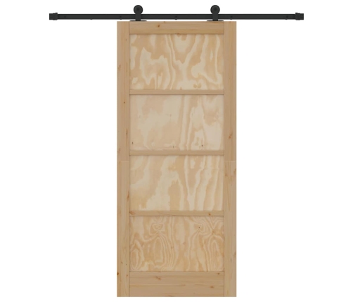 Bīdāmās Durvis Ar Aparatūras Komplektu 86X198.5 Cm Cieta Priedes Koks Vidaxl