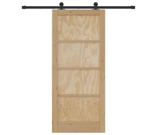 Bīdāmās Durvis Ar Aparatūras Komplektu 86X198.5 Cm Cieta Priedes Koks Vidaxl