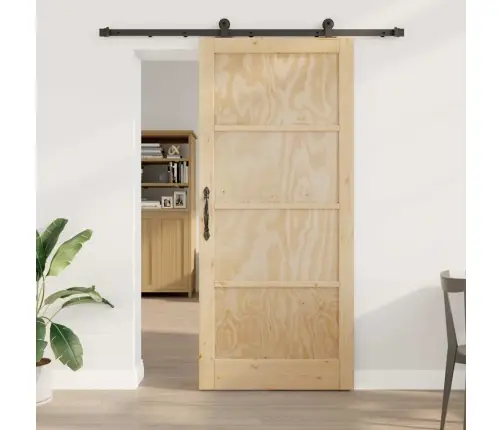 Slankios Durys Natūrali Ir Juoda 93 X 211 Cm