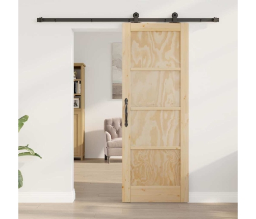 Bīdāmās Durvis Ar Aparatūras Komplektu 73.5X198.5 Cm Masīvkoks Priežu Vidaxl
