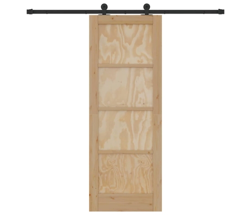 Bīdāmās Durvis Ar Aparatūras Komplektu 73.5X198.5 Cm Masīvkoks Priežu Vidaxl