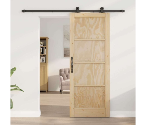 Bīdāmās Durvis Ar Aparatūru 78X202 Cm Cieta Koka Priede Vidaxl