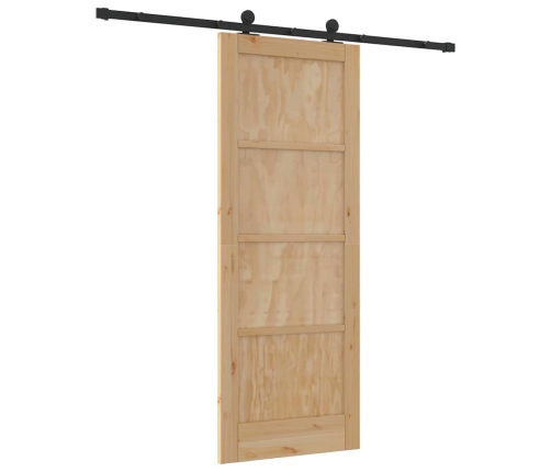 Bīdāmās Durvis Ar Aparatūru 78X202 Cm Cieta Koka Priede Vidaxl