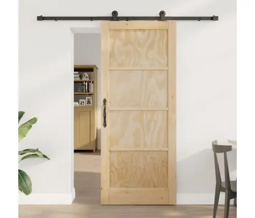 Bīdāmās Durvis Ar Aparatūru 83X202 Cm No Masīvas Priedes Vidaxl