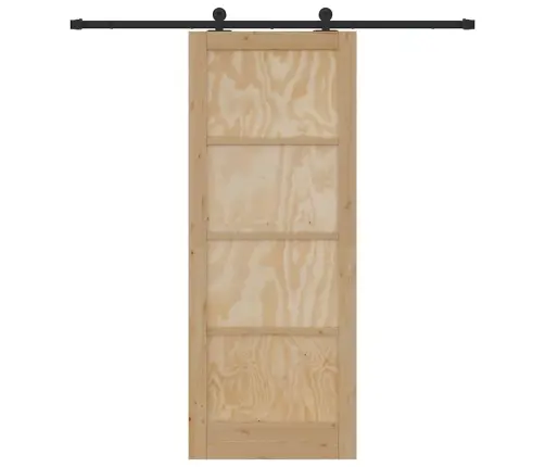 Bīdāmās Durvis Ar Aparatūras Komplektu 83X211 Cm Cietā Koka Priedes Vidaxl