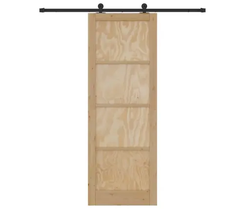 Bīdāmās Durvis Ar Aprīkojuma Komplektu 83X232 Cm Cietkoks Priežu Vidaxl