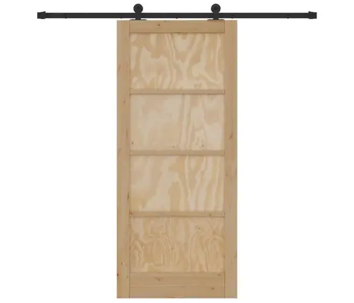 Bīdāmās Durvis Ar Aparatūras Komplektu 86X198.5 Cm Masīvas Priedes Koks Vidaxl