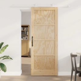 Stumdomų Durų Komplektas Natūrali Ir Balta 83 X 211 Cm