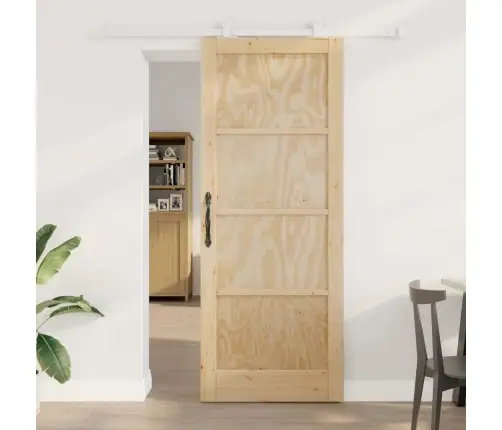 Bīdāmo Durvju Komplekts Dabisks Un Balts 83 X 211 Cm Vidaxl