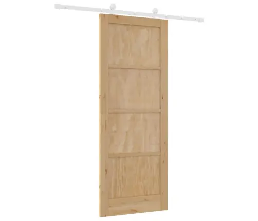 Bīdāmo Durvju Komplekts Dabisks Un Balts 83 X 211 Cm Vidaxl