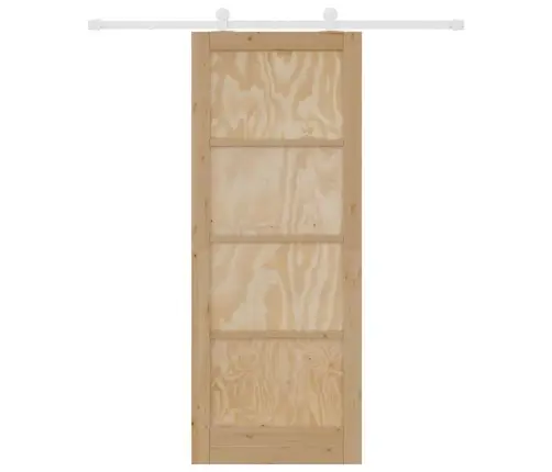Bīdāmo Durvju Komplekts Dabisks Un Balts 83 X 211 Cm Vidaxl