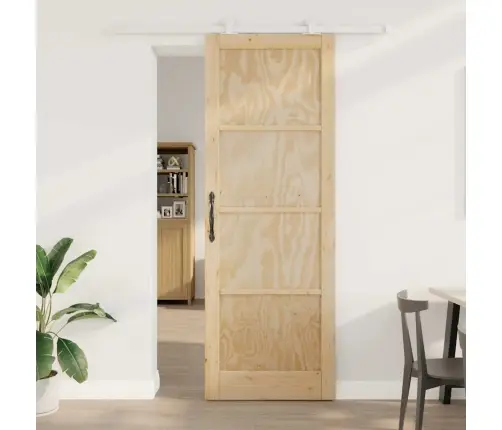Bīdāmo Durvju Komplekts Dabisks Un Balts 83 X 232 Cm Vidaxl