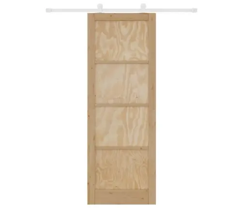 Bīdāmo Durvju Komplekts Dabisks Un Balts 83 X 232 Cm Vidaxl