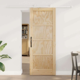 Bīdāmo Durvju Komplekts Orkdal Dabisks Un Balts 78 X 202 Cm Vidaxl
