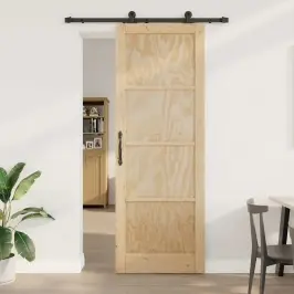 Bīdāmās Durvis Orkdal Dabīga Un Melna 83 X 232 Cm Vidaxl