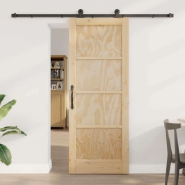 Bīdāmās Durvis Orkdal Dabīga Un Melna 78 X 202 Cm Vidaxl