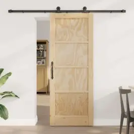 Bīdāmās Durvis Orkdal Dabīga Un Melna 78 X 202 Cm Vidaxl