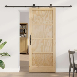 Bīdāmās Durvis Orkdal Dabīga Un Melna 83 X 202 Cm Vidaxl