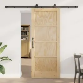 Bīdāmās Durvis Orkdal Dabīga Un Melna 83 X 202 Cm Vidaxl