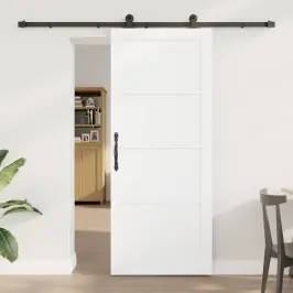 Bīdāmās Durvis Orkdal Balta Un Melna 83 X 202 Cm Vidaxl