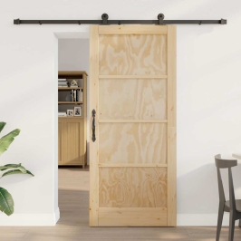 Bīdāmās Durvis Orkdal Dabīga Un Melna 86 X 198.5 Cm Vidaxl