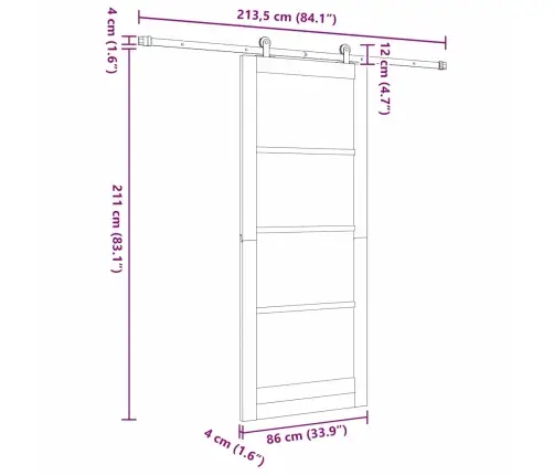 Liugauk Orkdal Naturaalne Ja Must 86 X 211 Cm