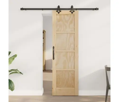 Slīdošās Durvis Dabīgs Un Melns 61 X 198,5 Cm Vidaxl