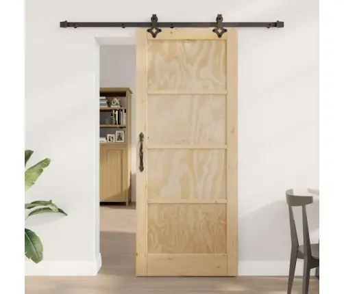 Bīdāmās Durvis Ar Aparatūras Komplektu 83X202 Cm Masīvkoks Priedes Vidaxl