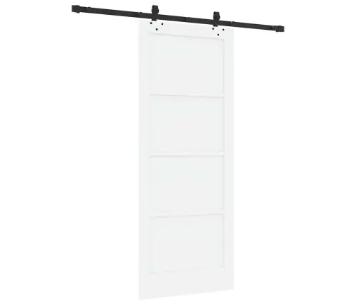 Bīdāmās Durvis Ar Stiprinājumu Komplektu Baltās 83X202 Cm Masīvkoka Priežu Vidaxl