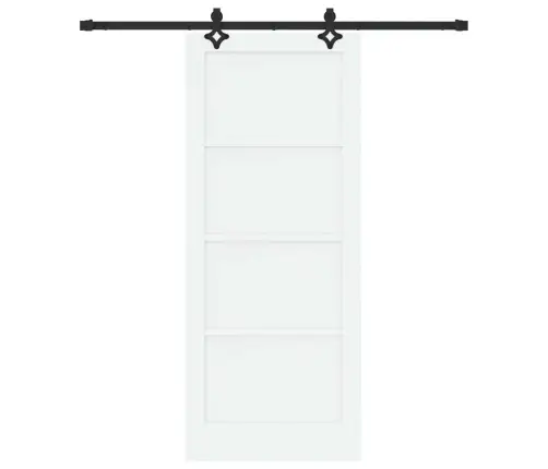 Bīdāmās Durvis Ar Stiprinājumu Komplektu Baltās 83X202 Cm Masīvkoka Priežu Vidaxl