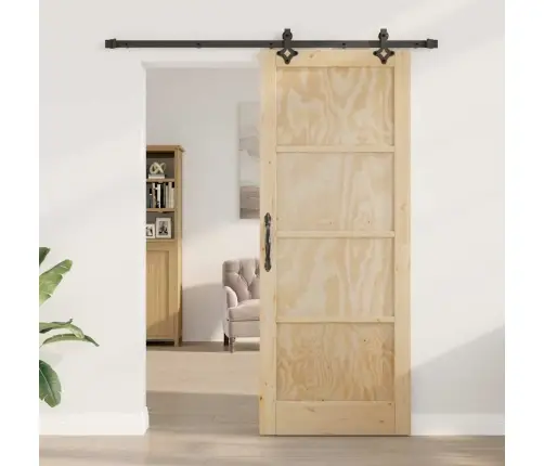 Bīdāmās Durvis Ar Aparatūras Komplektu 83X211 Cm Cieta Priede Vidaxl