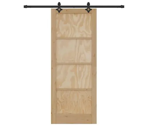 Bīdāmās Durvis Ar Aparatūras Komplektu 83X211 Cm Cieta Priede Vidaxl