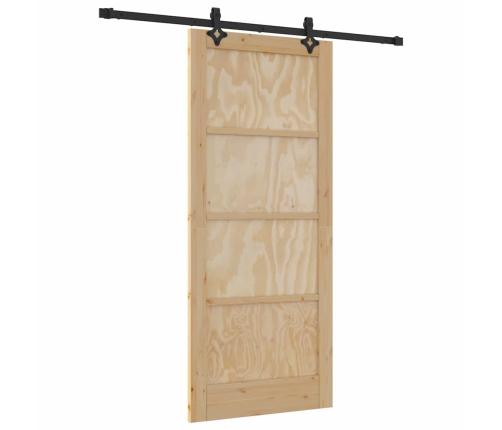 Bīdāmās Durvis Ar Detaļu Komplektu 86X198.5 Cm Masīvkoks Priedes Vidaxl