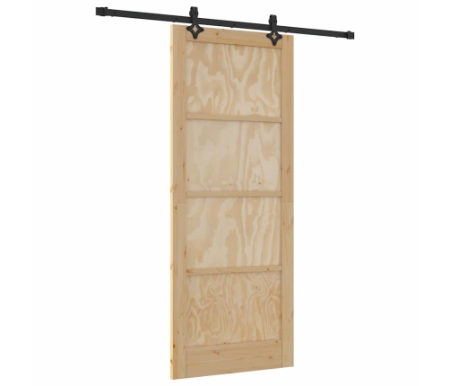 Bīdāmās Durvis Ar Aprīkojuma Komplektu 86X211 Cm Masīvas Priedes Koks Vidaxl
