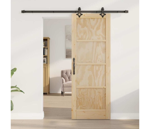 Bīdāmās Durvis Ar Aparatūras Komplektu 73.5X198.5 Cm Cieta Priedes Vidaxl