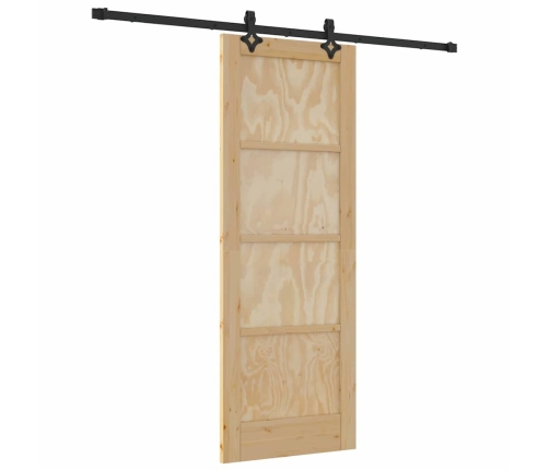 Bīdāmās Durvis Ar Aparatūras Komplektu 73.5X198.5 Cm Cieta Priedes Vidaxl