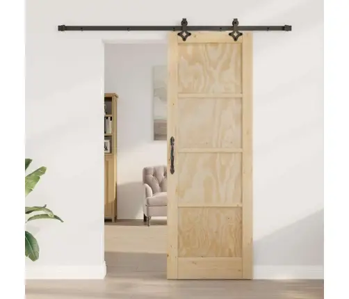 Slankios Durys Natūrali Ir Juoda 73,5 X 211 Cm